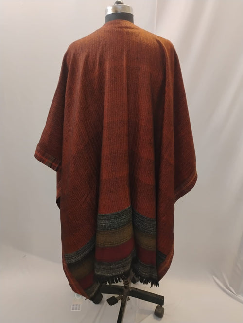 Brown and Orange with Yak Wool Cape