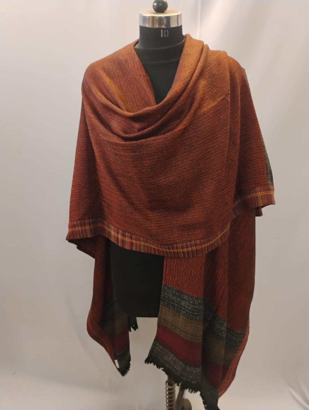 Brown and Orange with Yak Wool Cape