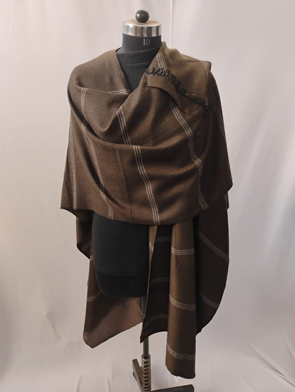 Brown Pocket with White Line Cape