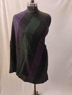 Classic Black, Green and Purple Three Lines Stole