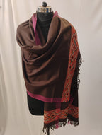 Classic Brown and Purple with Border Stole