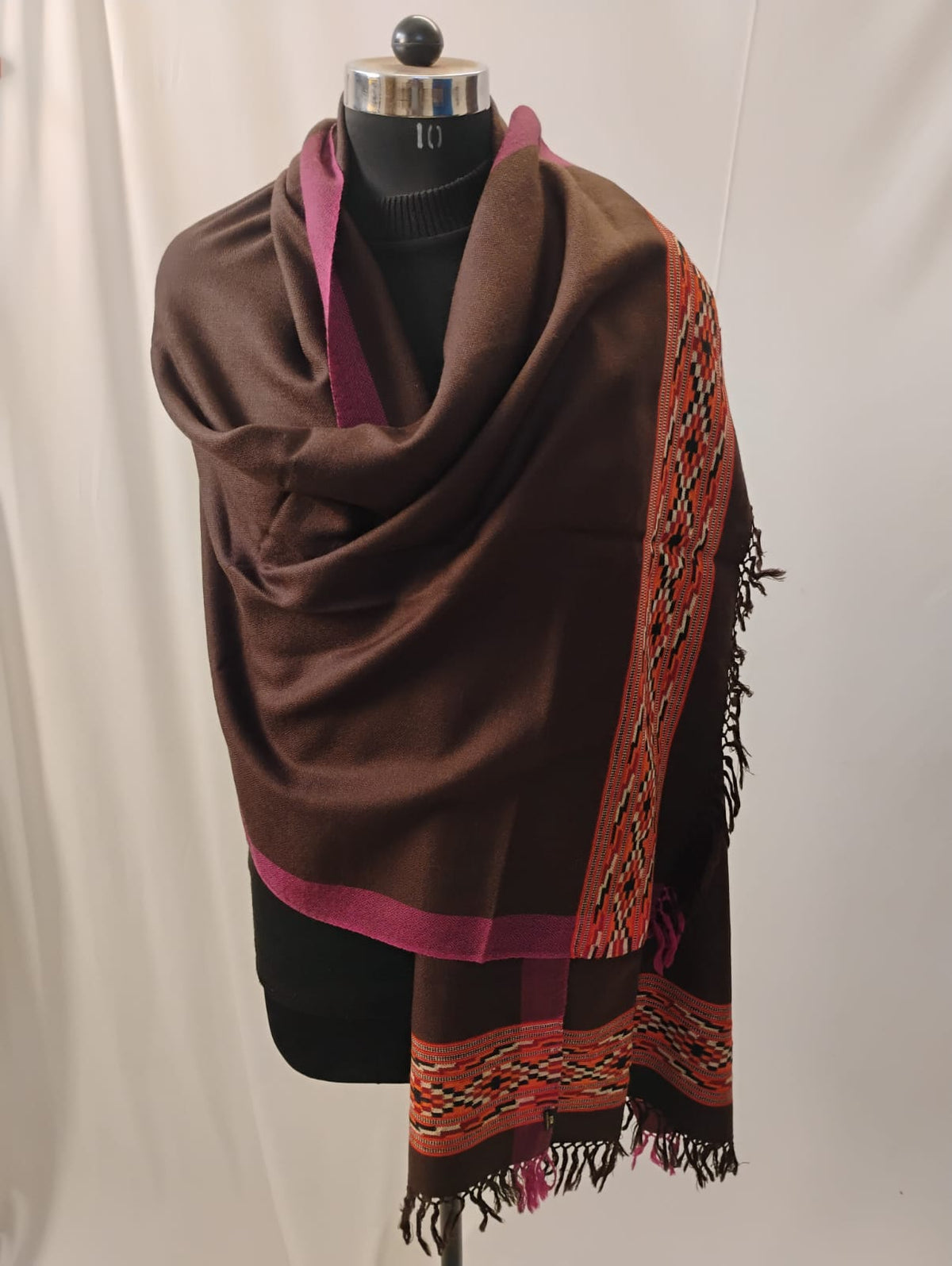 Classic Brown and Purple with Border Stole