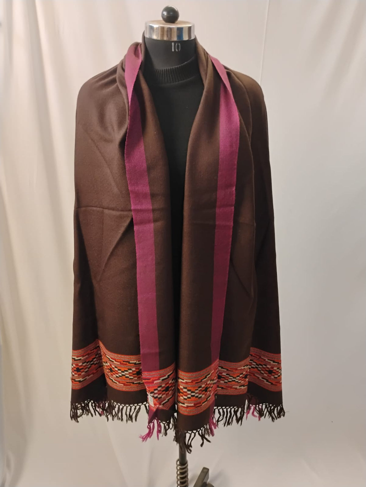 Classic Brown and Purple with Border Stole