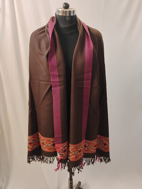 Classic Brown and Purple with Border Stole