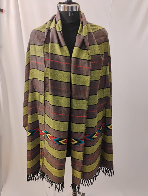 Classic Grey and Green Lines Stole