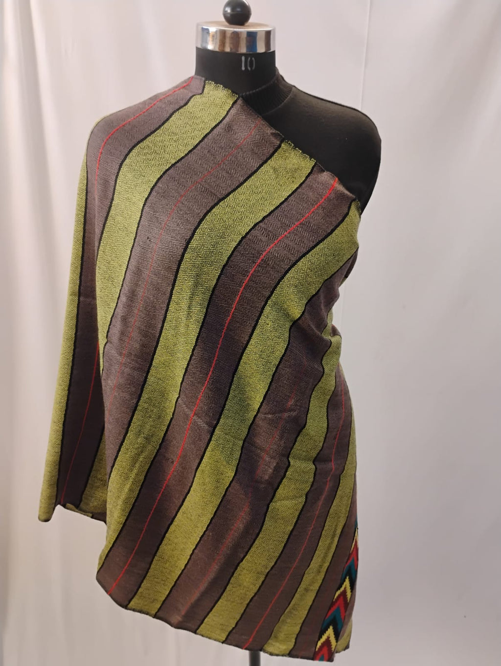Classic Grey and Green Lines Stole