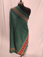 Premium Dark Green with Mountain Border Shawl