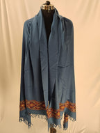Luxury Blue with Border Shawl