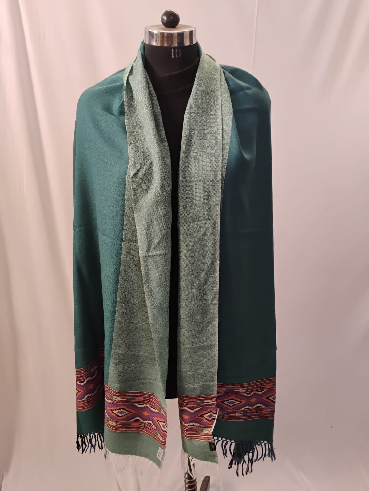 Luxury Green, Blue and Grey Triple Shade Stole