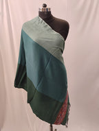Luxury Green, Blue and Grey Triple Shade Stole