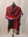 Maroon Red with Yak Wool Border Cape