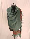 Premium Plain Classic Green with Border Shawl