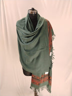 Premium Plain Classic Green with Border Shawl