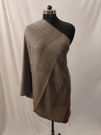 Classic Plain Eco Grey with Mountain Border Stole