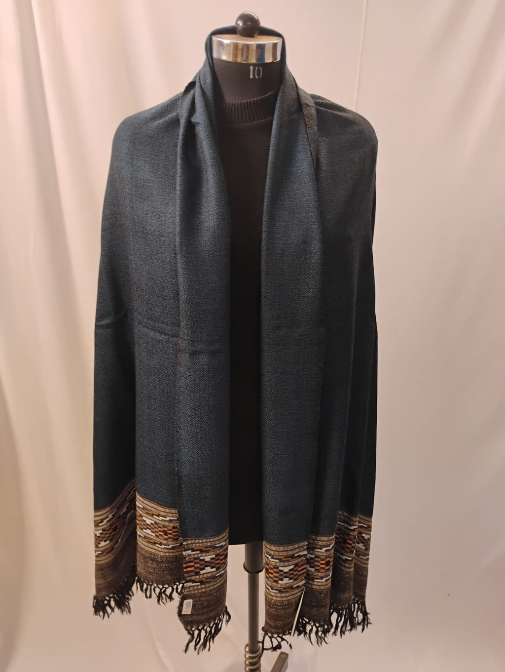 Classic Navy with Yak Wool Border Stole