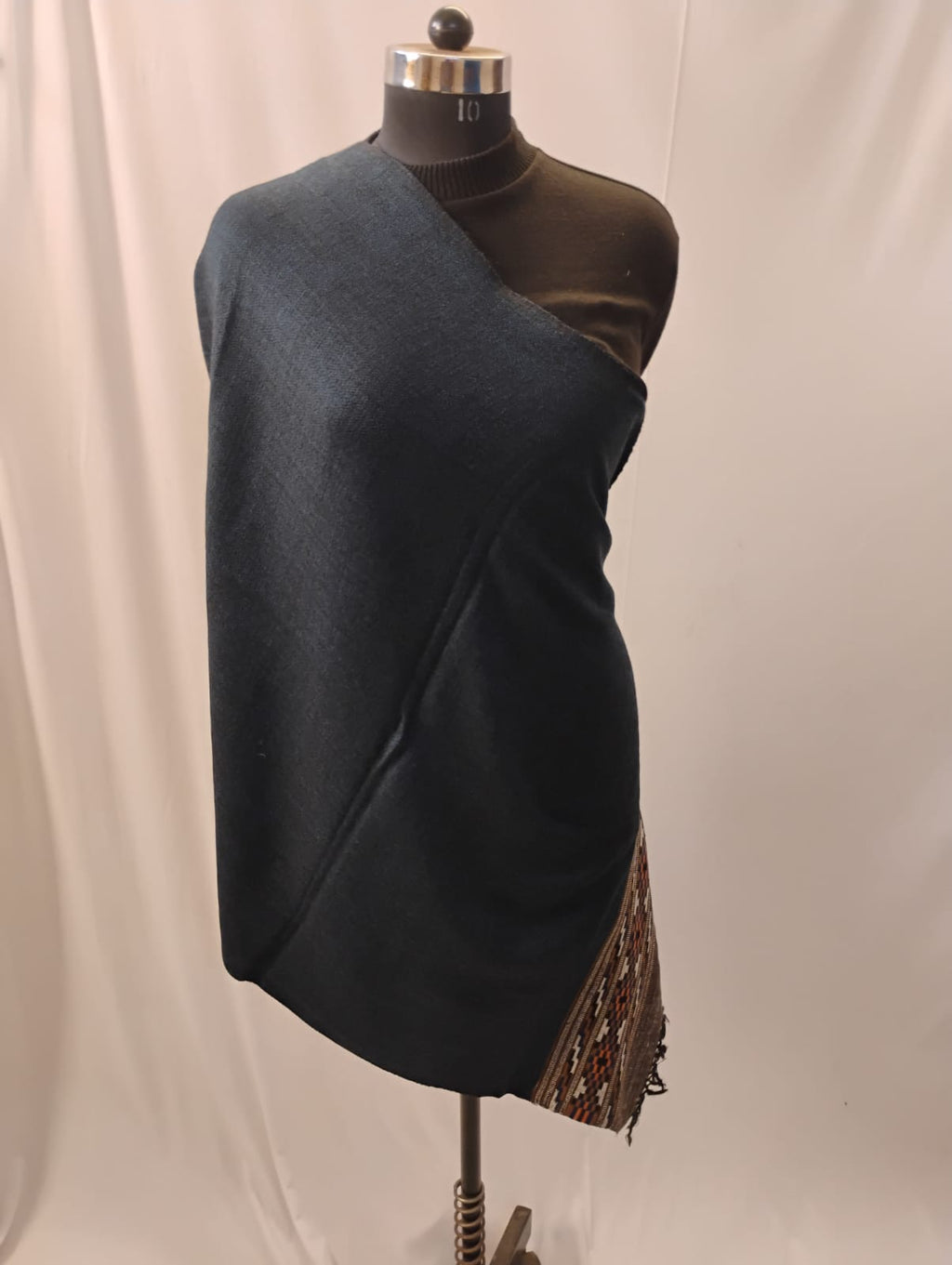 Classic Navy with Yak Wool Border Stole