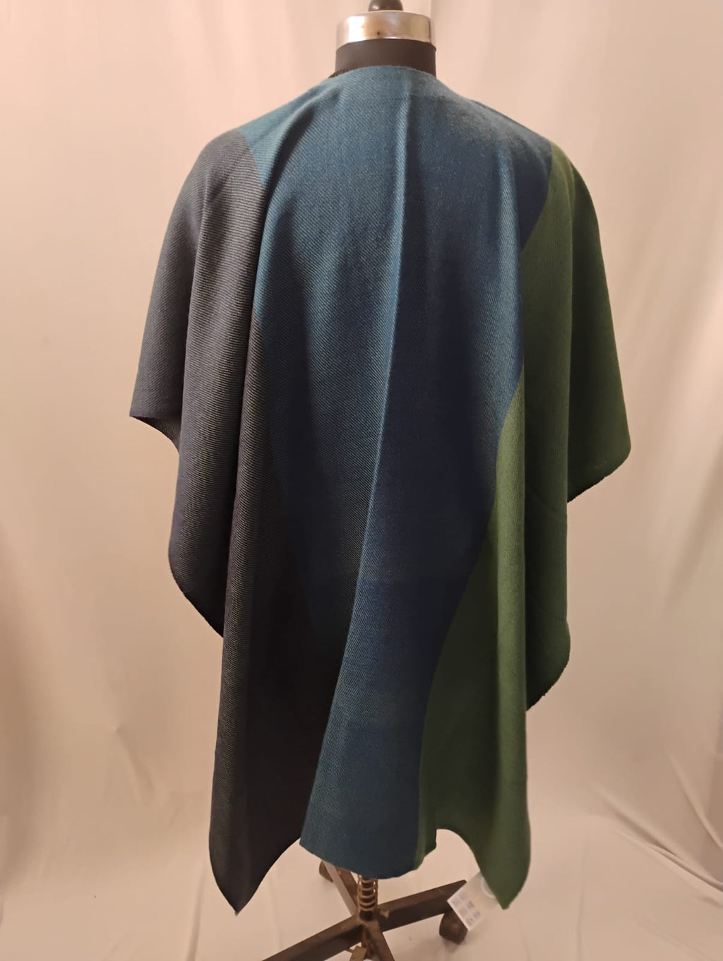 Green, Blue and Navy Triple Shade Cape
