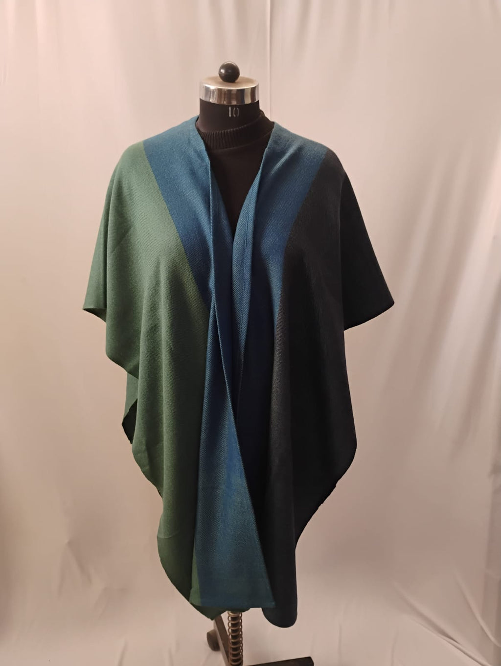 Green, Blue and Navy Triple Shade Cape